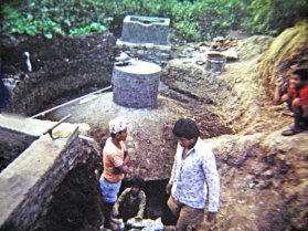 Dome biogas plant being built in Nepal